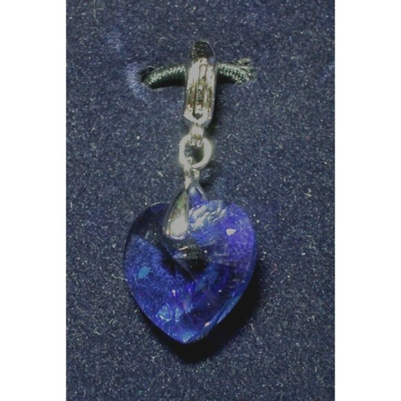Blue Heart-Shaped Swarovski Crystal Pendant With Silver-Tone Bail In Gift Box - Picture 5 of 5